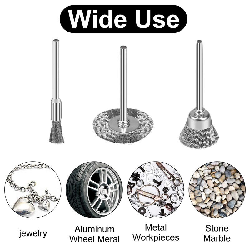 45 Wire Brush Set, Cup Brush, Drill, Stainless Steel Brush