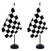 WXTWK 2 Pack Checkered Black and White Racing Flag Race