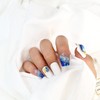 Aqua ball glitter handmade nail tip - Ballerina L /