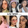 LIU·WEN Rectangle Y2k Sunglasses for Women - Trendy Rimless 2000S