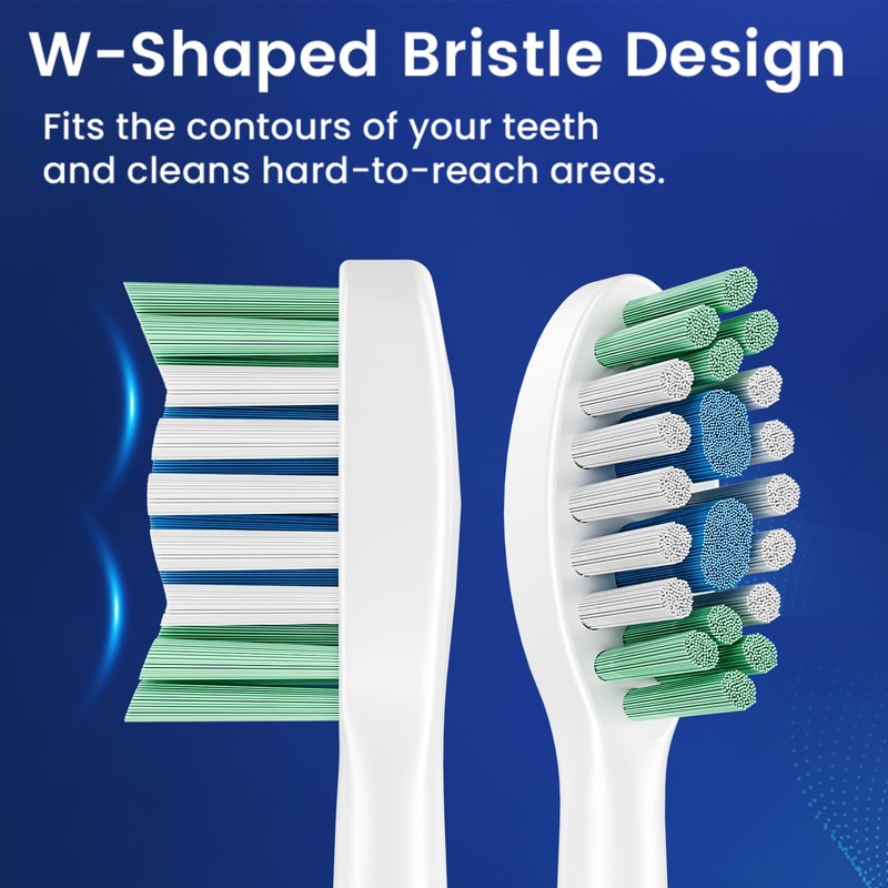 WL-T1009 Sonic Electric Toothbrush Replacement Brush Heads.8pcs, White. (Cannot be