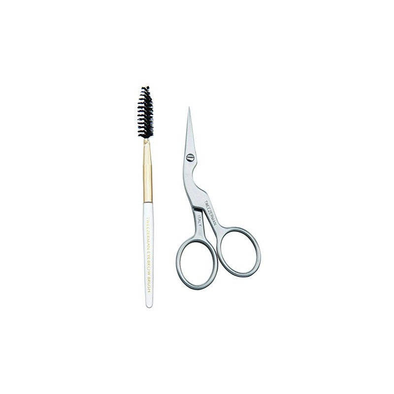Tweezerman 2914LLT Tijera Acero Inox Y Cepillo de Cejas