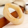 Frigotine Chunky Beige Resin Wide Bangle Bracelets for Women, Trendy