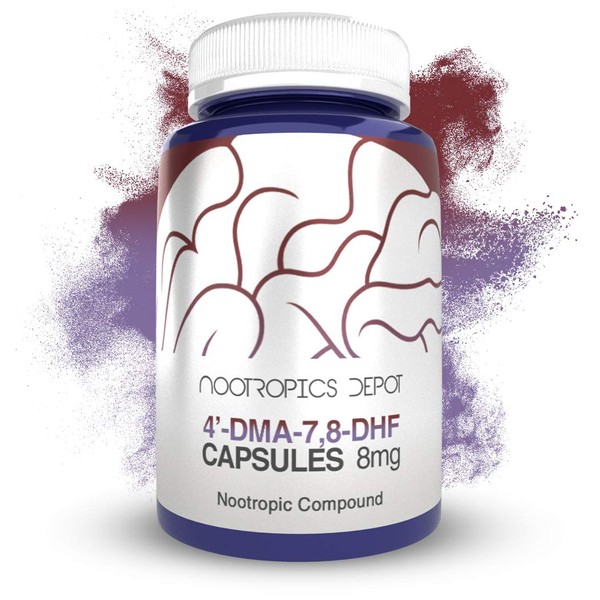Nootropics Depot 4'-DMA-7,8-DHF Nutritional Supplement Capsules | 8mg | 30 Count | 4'-DMA-7,8-Dihydroxyflavone