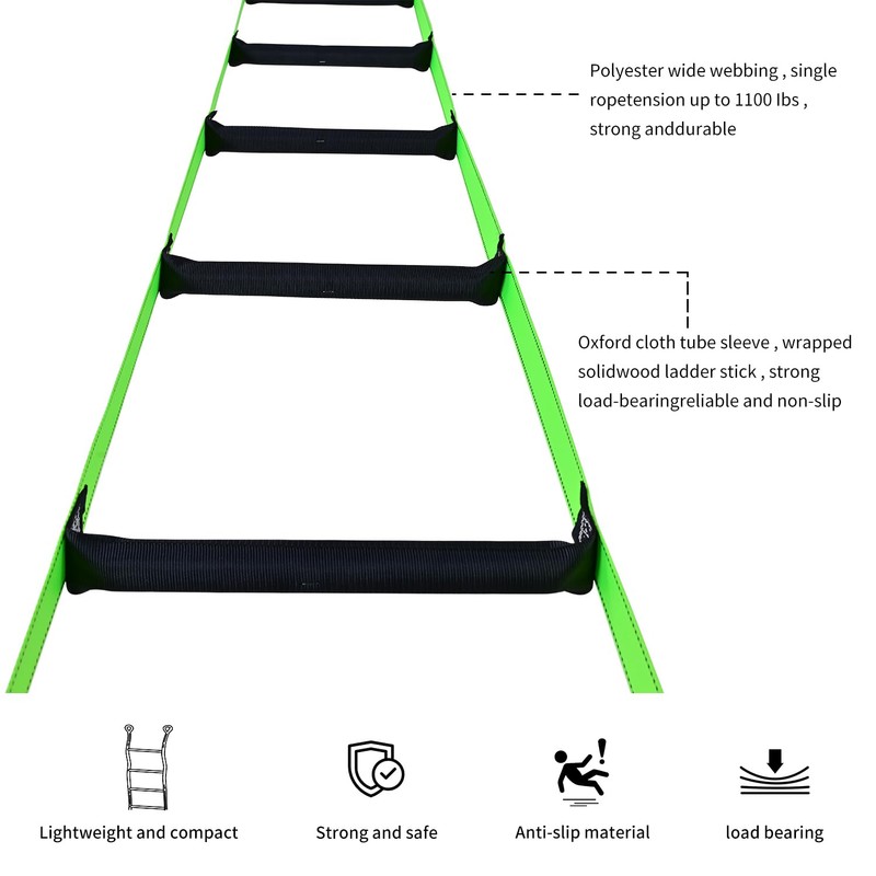LZ.MZXU Fire Escape Ladders, 49.2FT Emergency Rope Ladder with 2