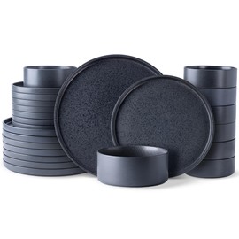 GBHOME Ceramic Dinnerware Sets for 8, Stoneware Plates and Bowls Sets, Chip and Scratch Resistant Dishes, Dishwasher & Microwave& Oven Safe Dishes sets, Reactive Glaze