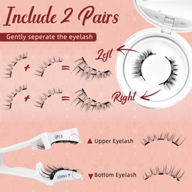 Magnetic Eyelashes Kit with Applicator, Higu clace Natural look Magnetic Lashes, Reusable Magnetic Lashes No Glue and Remover Need, No Eyeliner Required False Eyelash Easy to Wear (Style N3)