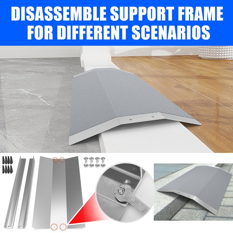 UOKRR Wheelchair Ramp 28.5" W, Bridge Threshold Ramp for Doorways,