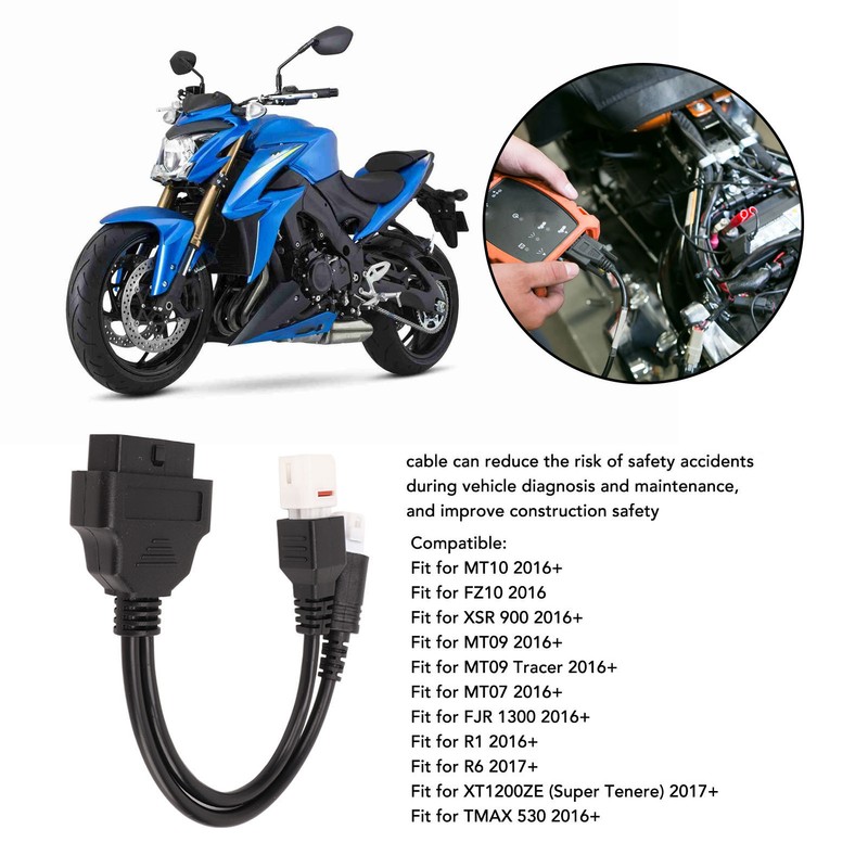 3pin 4pin Motorcycles OBD OBD2 Adapter Cable Easy Fault Detection