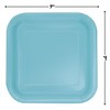 Unique 46861 Square Paper Plates-18 cm-Teal Colour-Pack of 16