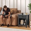 Semoic Nightstand with Charging Station and LED Lights, End Table