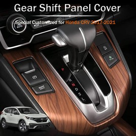 LEXLEY Peach Wood Style Gear Shift Frame Console Panel Trims Cover Cup Holder Decor Decal OEM Decoration Trim Compatible with Honda CRV CR-V 2017-2022,Not Fit Hybrid (With gear lever)