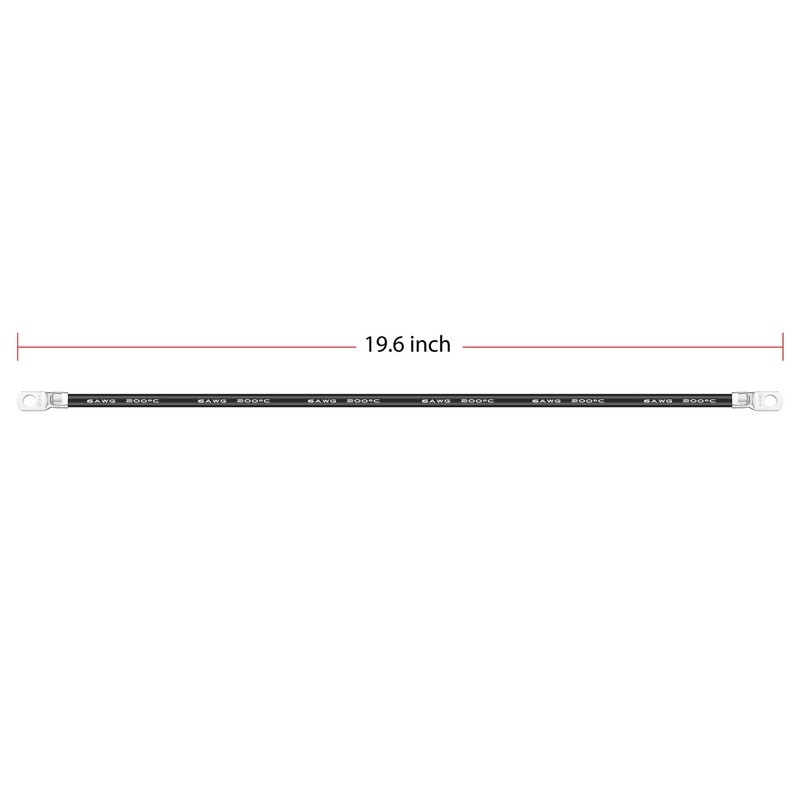 Jtron 20 inch Cables 10 AWG(6-5) Gauge Red + Black