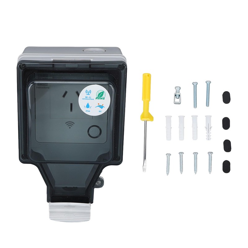 WiFi Smart Plug, IP66 Waterproof Safety Lock Hole WiFi Smart