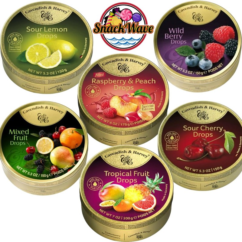 Cavendish and harvey variety flavor hard candy drops sour cherry,