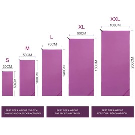 Eono Essentials Micro-Fibre Towels In 8 Colours: Absorbent, Lightweight, Quick-Drying, Perfect Bath Towel, Travel Towel, Sports Towel, Beach Towel Or Sauna Micro-Fibre Towel., purple