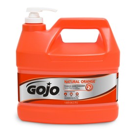 GOJO Natural Orange Pumice Hand Cleaner, 1 Gallon Quick Acting Lotion Hand Cleaner with Pumice Pump Bottle (Pack of 4) - 0955-04