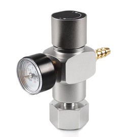 2 in 1 Mini CO2 Gas Regulator Soda Pressure Gauge Mini Gas Regulator with Soda Adapter 3/8in to Tr21.4 for Wine Soda Making by LUCKEG