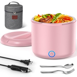 Akhia 41-Ounce Electric Lunch Box for Adults 80W Heated Lunch Box for Men, Portable Food Warmer with 1.2L 304 Stainless Steel Container 12V/24V/110V/220V in Car Truck Valentine's Gift for Men Woman