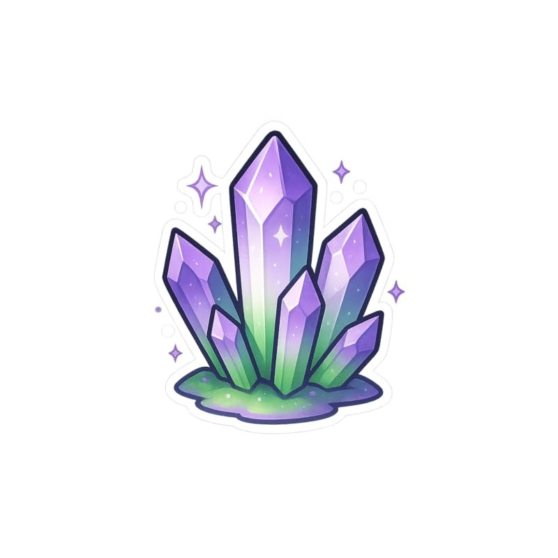 Pride Crystal Cluster in Genderqueer Tones Magical Crystalcore Sticker (2.5"