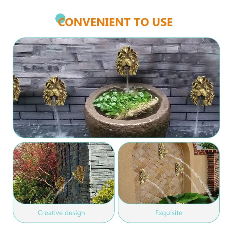 YARNOW Lion Head 3-Piece Pond Fountain Nozzle Set - Gray