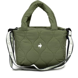 Coq Sportif Quilted Tote Shoulder Bag, 2-Way Sub Back, Walking, Hanging Pocket, KH