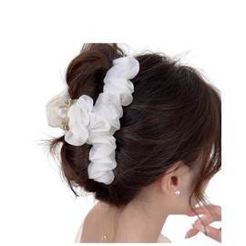 Hair Clip, Hair Clip, Hair Clip, Large, Chiffon, Princess Hairpin, Elegant, Cute, Simple, Stylish, Hair Accessory, Firm, Korean Style, Stylish, Gift, Women's, White