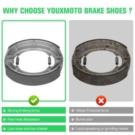 Youxmoto Front Rear Brake Shoes for Suzuki King Quad 400 2008 2009 2010 2011 2012-2020, Drum Brake Shoes Pads