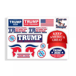 Real Sticky 15 Trump Hard Hat Helmet Sticker Sheet USA POTUS 2020 Mini Pack Phone Cup Decal