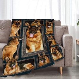 German Shepherd Dog Blanket - Cute Gifts & Decor, Soft Warm Cozy Fleece Throw for Girls, Women, Kids & Adults, 50"x40"