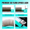 VAVALASH Brown 5D Flower Spikes Lashes,Premade Flora Spikes Lash Extensions,Brown
