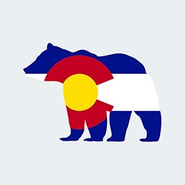 Colorado State Shaped Bear Flag Sticker FA Graphix Vinyl Decal Die Cut Outdoors Wilderness CO - 4.48 Wide