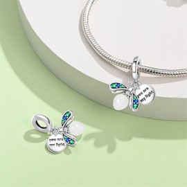 LNQOBU 925 Sterling Silver Charms for Bracelets Necklaces,5A Cubic Zirconias Evil Eye Dangle Beads Charms Jewelry Gift for Women (With one Spacer Beads Charms)