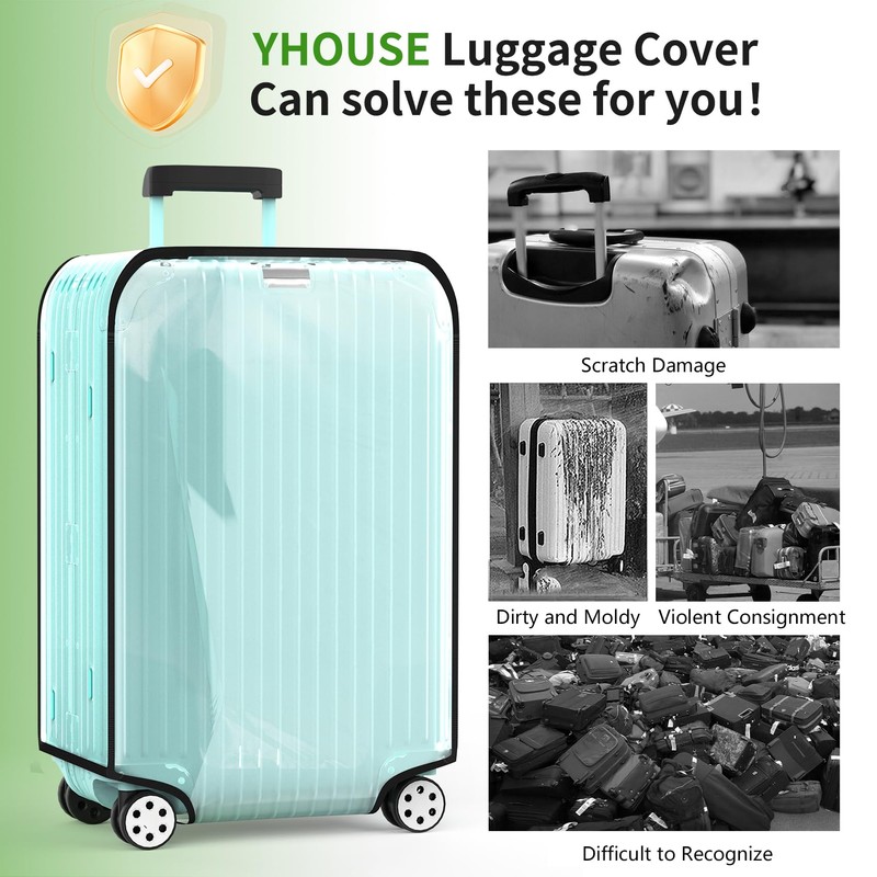 YHOUSE Suitcase Covers For Luggage, 28 Inch Clear PVC Luggage