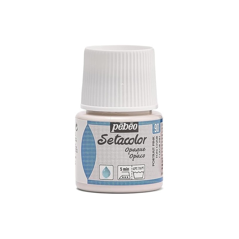 PEBEO Setacolor Opaque Fabric Paint 45-Milliliter Bottle, Portrait Pink,Portrait Pink,