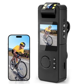 Body Camera Video Recorder with 180° Rotation Lens and WiFi for Real-Time Viewing, 128GB Memory, and Infrared Night Vision Cam, Ideal for Outdoor Security, Law Enforcement, Travel (CS11)
