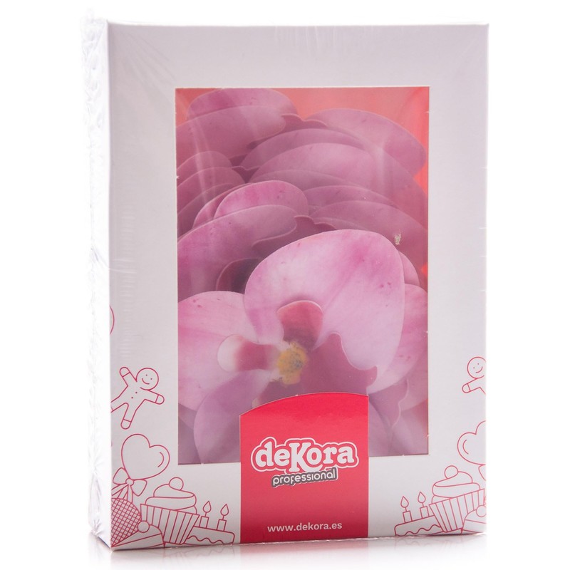 DEKORA Conf. 10 Orchidee in Cialda Decorazioni Commestibili per Torte,