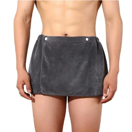 ZERONOWA Wrap Towel, Short Length, For Adults, Men, Wrap Towel, Sauna, Spa, Gym, Set of 2 (Gray), gray