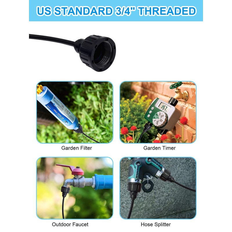 Tesmotor DIY Misters for Outside Patio, 33FT Misting Line +
