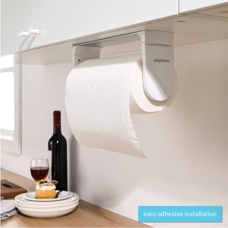 simpletome ONE Hand Tear Paper Towel Holder Under Cabinet Adhesive