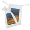 Ambesonne Desert Fabric Pouch Set of 2, Nighttime Dunes and