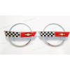 AUTO Chrome Red Front Nose Hood Rear Gas Lid Cross