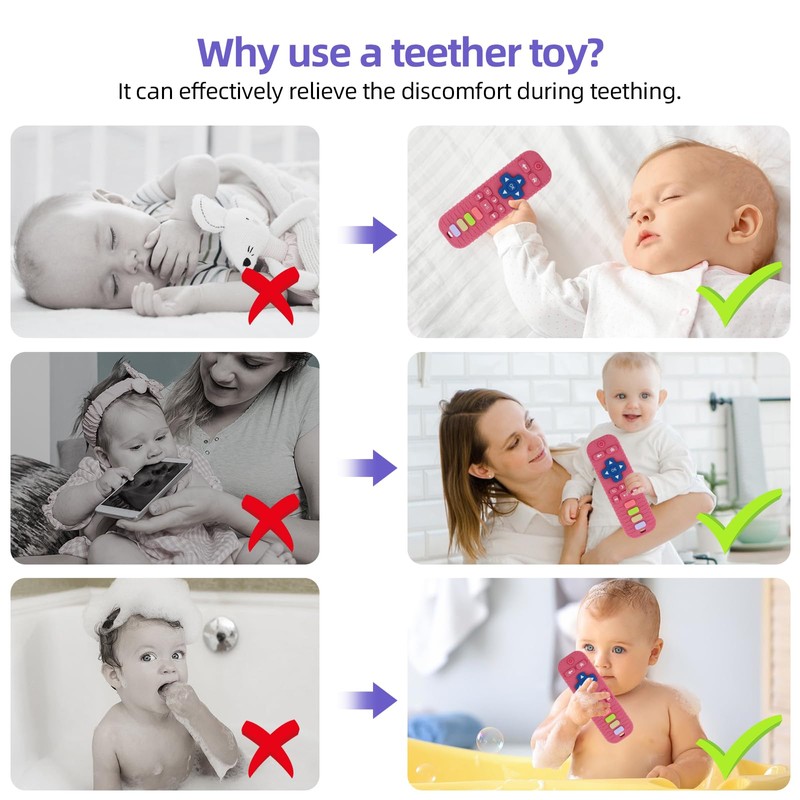 Baby Teether Toy for Babies 3-24 Months TV Remote Control