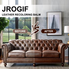 JROGIF Leather Recoloring Balm, Leather Repair Kit for Furniture, Leather Dye, Leather Color Restorer for Couches, Leather Scratch Remover, Leather Paint for Furniture (Dark Brown)