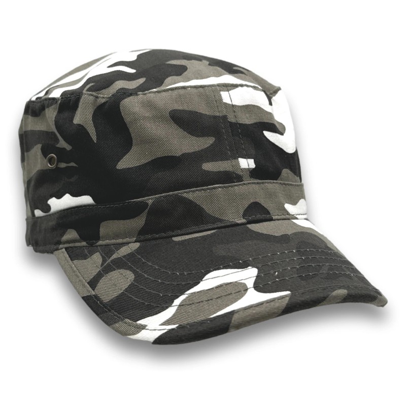 MM Collections Grey Camo Cadet Hat Fatigue Basic Training Round