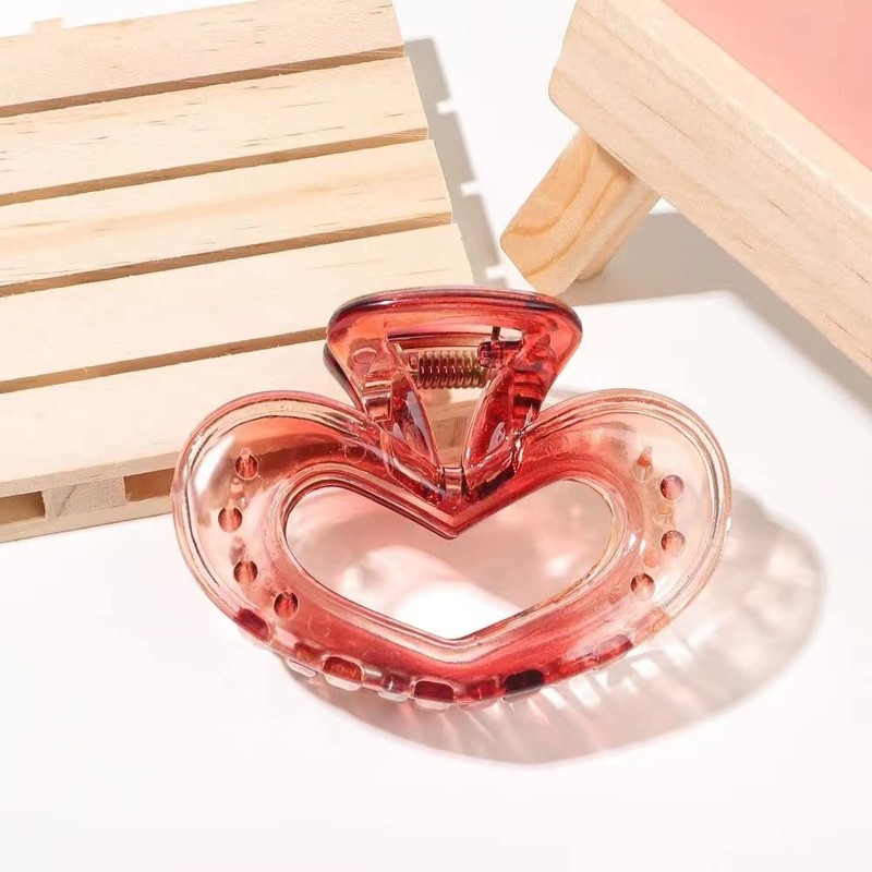 6pcs Red Gradient Transparent Middle Size Multiple Shapes Love Bow