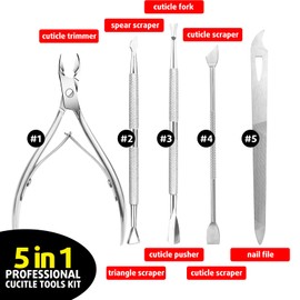 Cbiumpro Cuticle Cutter, Cuticle Trimmer with Cuticle Pusher, Cuticle Remover Tool Kit, Cuticle Clipper for Nails, Cuticle Nippers for Women - with Case