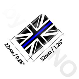 2 x 3D Domed Silicone Stickers Decals UK United Kingdom Union Jack Great Britain Thin Blue Line National Police Support Flag Car Motorcycle Helmet F 52