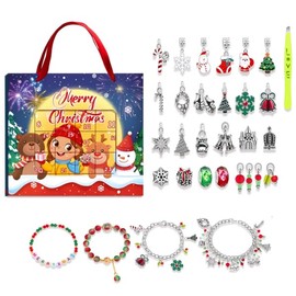 CGVG Jewellery Advent Calendar 2024 Christmas Advent Calendar 24 Days Christmas Countdown Calendar Charm Bracelets Christmas Calendar Christmas Decoration (Silver)