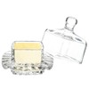 Frcctre 2 Pack Glass Butter Dish, Small Glass Butter Keeper